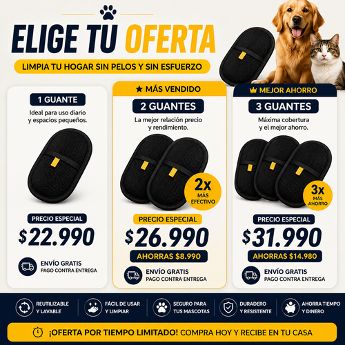 Guante Removedor de Pelos Reutilizable para Mascotas™